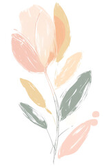 Hand-painted flower illustration with soft pastel colors, perfect for spring designs and nature themes.