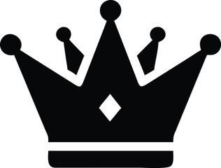 Detailed Crown Illustration Black Vector Art