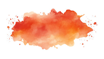Vibrant watercolor splash in warm shades of orange, perfect for artistic backgrounds or design elements.