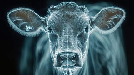 Cow Xray with digital technology overlay 