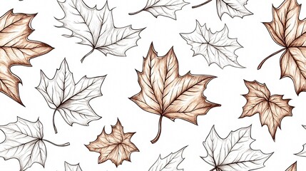 Elegant Hand-Drawn Leaf Patterns for Nature-Inspired Decor