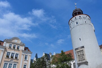 Tower at City of Gorlitz. East Germany. Saxonia. Women tower.