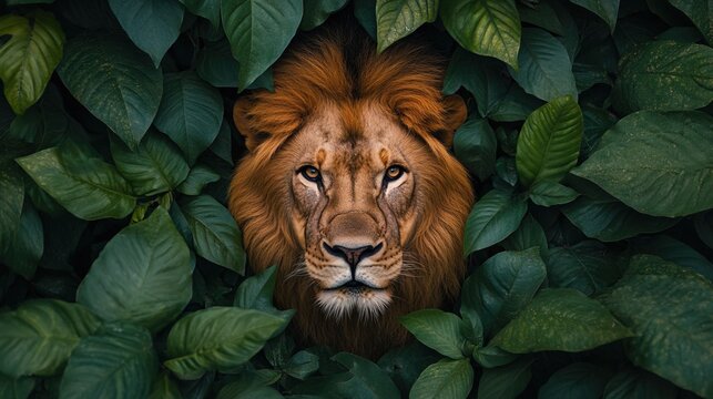 lion in the middle surrounded with green leaves, Eco cleaning