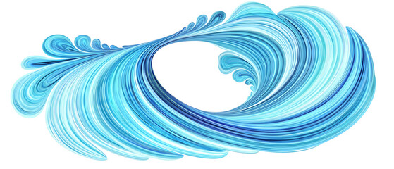 A vibrant wave illustration showcasing dynamic movement and calming shades of blue, perfect for aquatic themes and designs.