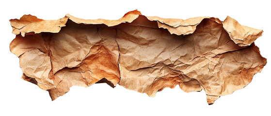 Fototapeta premium A wrinkled piece of old paper, showcasing its unique texture and rustic charm, perfect for backgrounds or artistic projects.