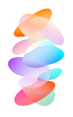 Abstract design featuring colorful overlapping shapes creating a vibrant, dynamic visual element.