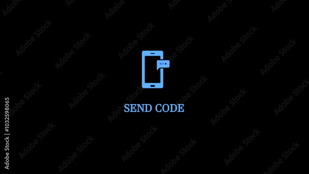 Poster verification otp code send on phone icon animation,verify privacy concept