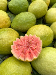 Fresh guavas for sale at a street market in Brazil.