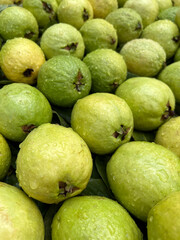Fresh guavas for sale at a street market in Brazil.