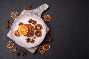 Sweet craffin made from puff pastry with Swiss meringue