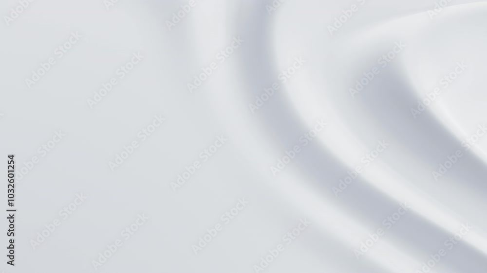 Poster abstract reflective ripples on white surface. milky water waves. satin crumples. loop 3d render anim