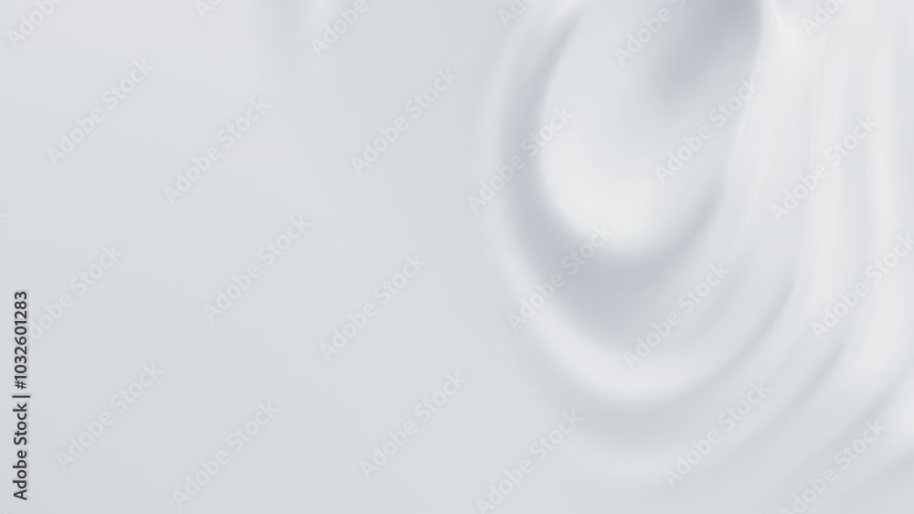 Poster abstract reflective ripples on white surface. milky water waves. satin crumples. loop 3d render anim