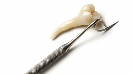 tooth and tools on white