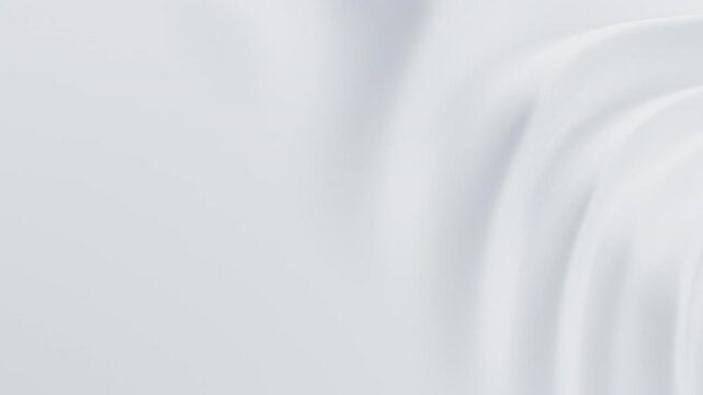 Abstract reflective ripples on white surface. Milky water waves. Satin crumples. Loop 3d render animation