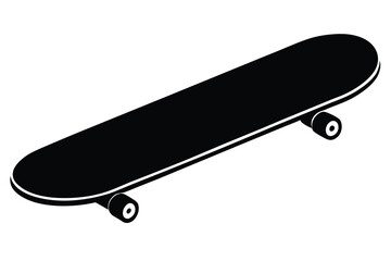 Silhouette of Skateboard Icon Vector for Sports Graphics