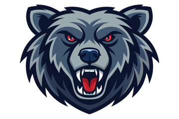 Dynamic Bear Head Mascot Logo Professional Vector Illustration