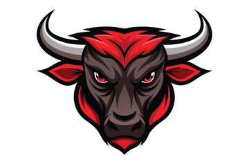 Bold and Powerful Bull Head Logo Mascot Vector Design
