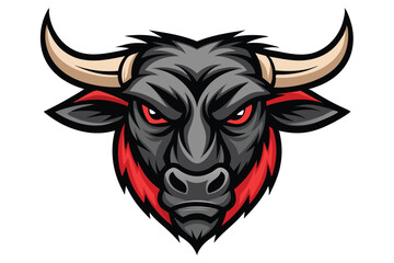 Fierce Bull Head Mascot Logo Vector Illustration for Branding