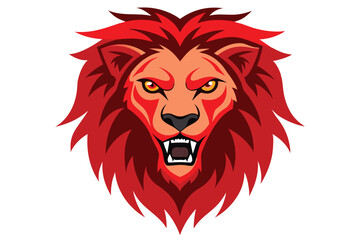 Roaring Lion Head Mascot Illustration in Vector Format