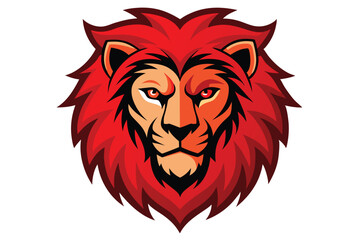 Fierce Lion Head Mascot Logo Vector Illustration