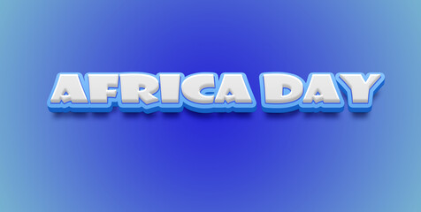 Happy Africa Day Text Effect on blue background