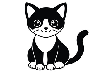 Simple and Minimalist cat icon isolated on white background