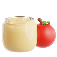 Freshly Made Apple Sauce with Whole Apple