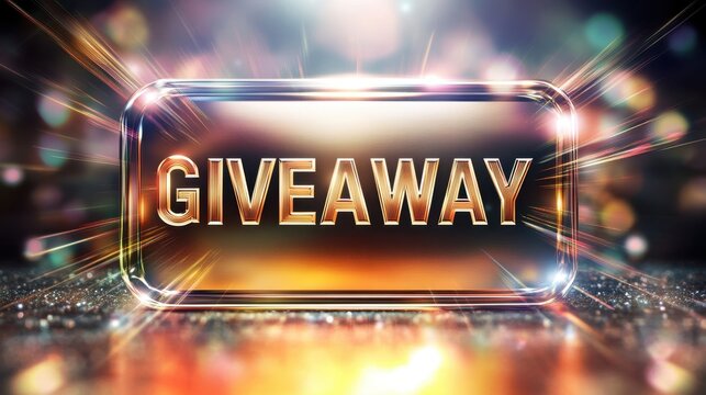 Sparkling Giveaway Sign Shining with Colorful Light Effects