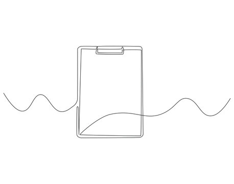 recommend clip art: Continuous one line drawing of clipboard. One line drawing illustration of clipboard. Blank paper clipboard concept line art. Editable outline