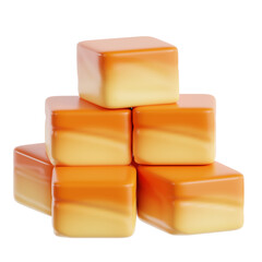 Golden Caramel Candy Cubes for Holiday Treats