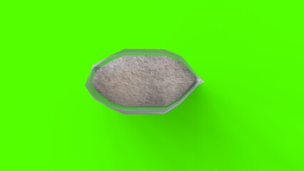 powder bag with green background
