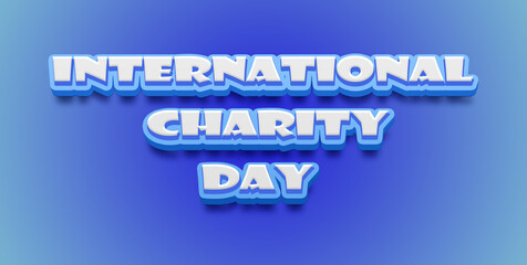 Happy International Day of Charity Text Effect on blue background