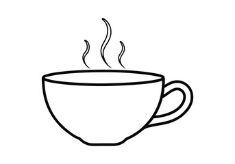 Minimalist Line Drawing of a Coffee Cup with Steam – Continuous Line Vector Art
