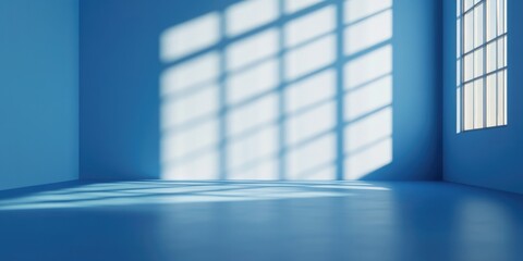 Bright Blue Jail Cell with Sunlight Streaming In