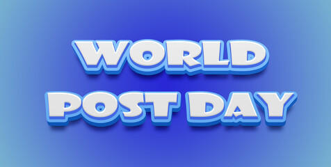 Happy World Post Day Text Effect on blue background