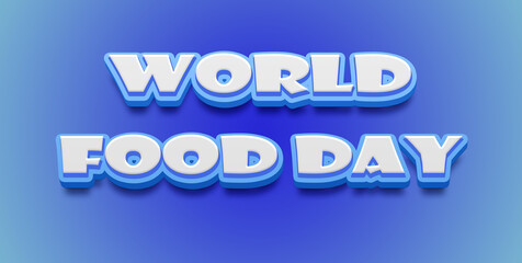 Happy World Food Day Text Effect on blue background