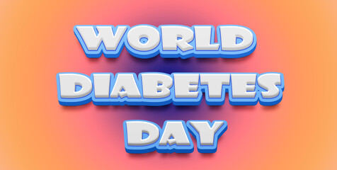 Happy World Diabetes Day Text Effect on blue background