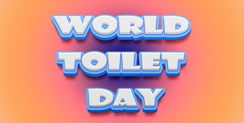 Happy World Toilet Day Text Effect on blue background