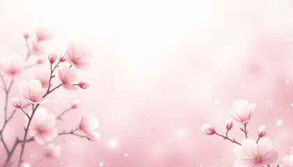 Obraz premium Cherry blossom illustration with soft pastel colors and dreamy background for spring decorations