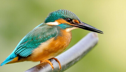 Colorful Kingfisher with long black beak