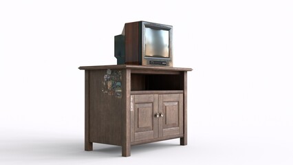 old tv with wooden furniture 4k photos.