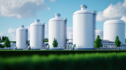 Obraz premium Modern Biofuel Production Facility Overview