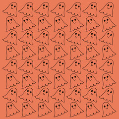 HALLOWEEN FUNNY GHOSTS PATTERN TEXTURE BACKGROUND VECTOR