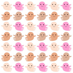HALLOWEEN FUNNY GHOSTS PATTERN TEXTURE BACKGROUND VECTOR