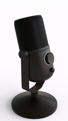 black microphone with white background