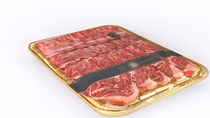 meat packet with white background