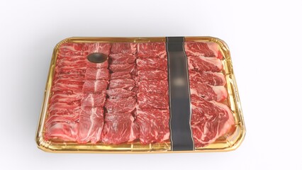 meat packet with white background