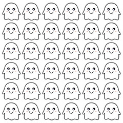 HALLOWEEN FUNNY GHOSTS PATTERN TEXTURE BACKGROUND VECTOR