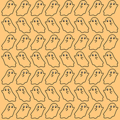 HALLOWEEN FUNNY GHOSTS PATTERN TEXTURE BACKGROUND VECTOR