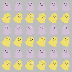 HALLOWEEN FUNNY GHOSTS PATTERN TEXTURE BACKGROUND VECTOR